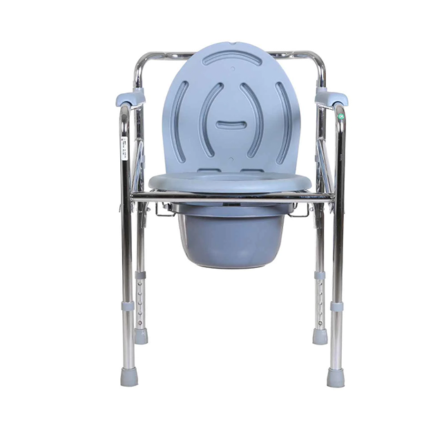 Hero Ecomed ReLive 205 C | Commode Chair | Chrome Plated Frame | Foldable | Height Adjustable | Removable Pot | Commode Chair For Patients & Elderly | Lightweight & Portable