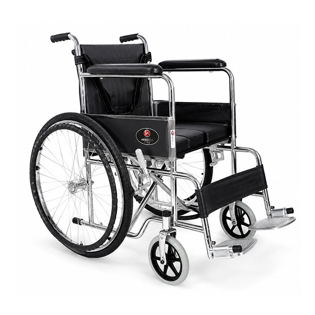 Hero Ecomed- Winn 202 C Manual Commode Wheelchair | Foldable Chrome Frame | Detachable Commode Bucket | Portable Wheelchair for Patients & Elderly | 100 kg Capacity