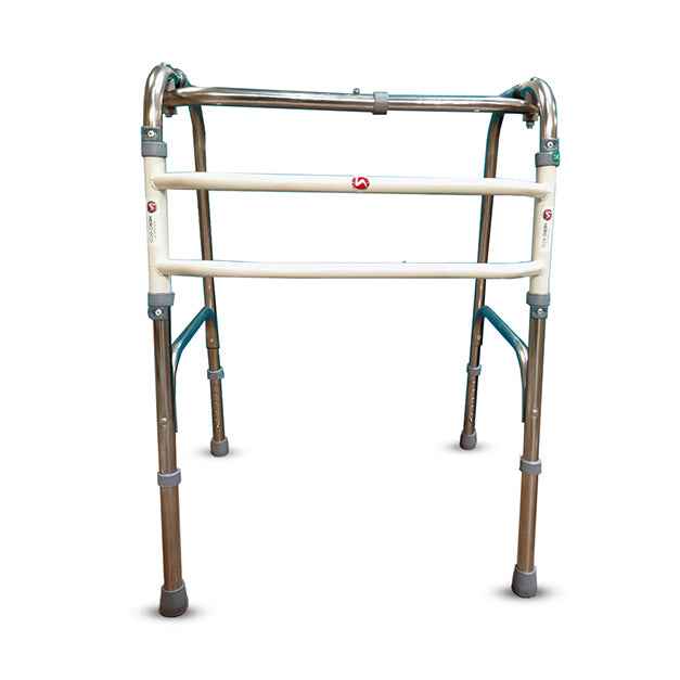 Hero Ecomed Liberty 205 W | Lightweight Stainless Steel Reciprocal Walking Aid | 6-Level Snap Button Height Adjustment | Foldable Walker for Adults | Capacity 100 kg