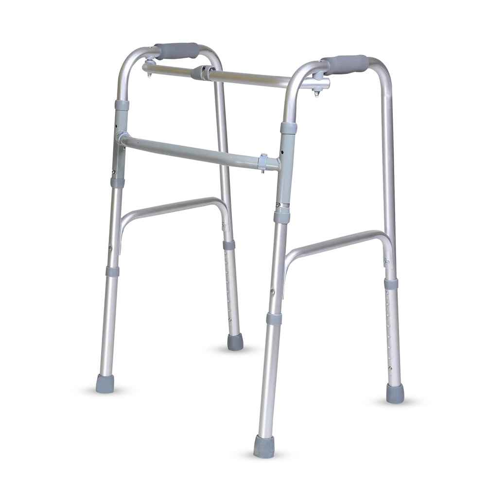 Hero Ecomed - Liberty 203 W | Foldable Walker | Lightweight Adjustable Aluminium Walking Aid with Anti-Slip Rubber Legs | Height Adjustable | Mobility Support for Elderly, Injury Recovery & Daily Walking Use