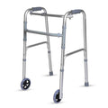 Hero Ecomed - Liberty 204 W | Foldable Walker  | Lightweight Adjustable Aluminum Reciprocal Walking Aid | Anti-Slip Rubber Legs | 100 kg Capacity | Mobility Support for Elderly & Injury Recovery
