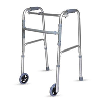 Hero Ecomed - Liberty 204 W | Foldable Walker  | Lightweight Adjustable Aluminum Reciprocal Walking Aid | Anti-Slip Rubber Legs | 100 kg Capacity | Mobility Support for Elderly & Injury Recovery