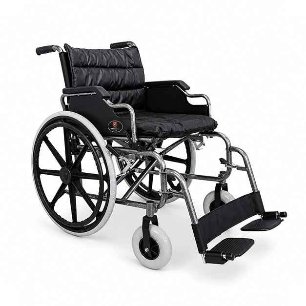 Hero Ecomed - Winn 301 H Manual Wheelchair | Heavy-Duty Foldable Mobility Chair with Antimicrobial & Fire-retardant Upholstery | 120 kg Capacity | Self Use & Attendant Use Wheelchair