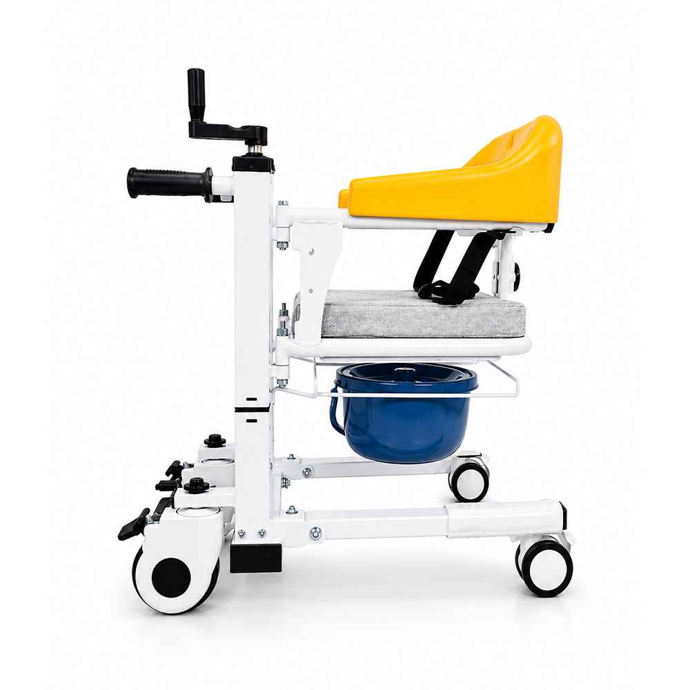 Hero Ecomed ReLive 201 T | MS Transfer Chair with Commode | Castor Wheels & Detachable Seat | Multifunction Home Care Commode Chair for Elderly, Disabled & Bedridden Patients | Capacity 150 kg