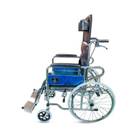 Hero Ecomed Winn 303 C | Manual Wheelchair with Propelling Ring | Chrome Plated MS Frame | High Back Foldable Wheelchair | Commode Provision | For Patients & Elderly | 100 kg Capacity