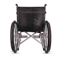 Hero Ecomed Winn 102 S | Manual Wheelchair | Powder Coated Frame | Foldable Backrest | Propelling Ring | Detachable Footrest | Easy Portable Wheelchair For Patients & Elderly | 100 kg Capacity