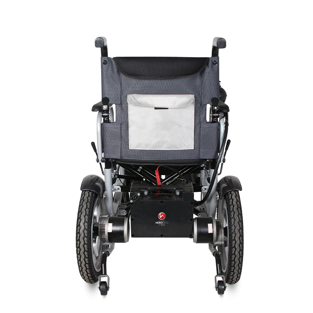 Hero Ecomed - E-Winn 201 I | Electric Foldable Wheelchair | Lithium Battery | Strong MS Frame | 5-Speed Joystick controls | Portable Motorized Wheelchair for Indoor & Outdoor Use | 100 kg Capacity