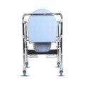 Hero Ecomed ReLive 209 C | Commode Chair with Footrest & Wheels | Chrome Plated Frame | Foldable | Padded Seat | Removable Pot | Mobile Commode Chair For Patients & Elderly