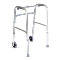 Hero Ecomed - Liberty 204 W | Foldable Walker  | Lightweight Adjustable Aluminum Reciprocal Walking Aid | Anti-Slip Rubber Legs | 100 kg Capacity | Mobility Support for Elderly & Injury Recovery