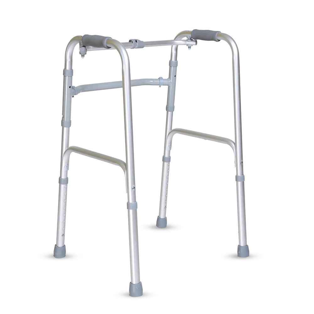 Hero Ecomed - Liberty 203 W | Foldable Walker | Lightweight Adjustable Aluminium Walking Aid with Anti-Slip Rubber Legs | Height Adjustable | Mobility Support for Elderly, Injury Recovery & Daily Walking Use