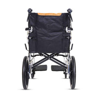 Hero Ecomed Winn 202 L | Lightweight Manual Aluminium Wheelchair | Foldable Frame | Flippable Backrest | Attendant Brake | Easy Portable Wheelchair For Patients & Elderly | 100 kg Capacity