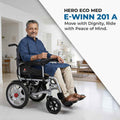 Hero Ecomed - E-Winn 201 A | Electric Foldable Wheelchair  |  5-Speed Joystick Control | Motorized Portable Wheelchair for Elderly & Disabled | Capacity 100 kg