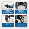 Hero Ecomed - E-Winn 201 I | Electric Foldable Wheelchair | Lithium Battery | Strong MS Frame | 5-Speed Joystick controls | Portable Motorized Wheelchair for Indoor & Outdoor Use | 100 kg Capacity