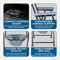 Hero Ecomed ReLive 103 C | Commode Chair | Powder Coated Frame | Foldable | Padded Seat | Height Adjustable | Removable Pot | Commode Chair For Patients & Elderly