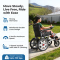 Hero Ecomed - E-Winn 201 I | Electric Foldable Wheelchair | Lithium Battery | Strong MS Frame | 5-Speed Joystick controls | Portable Motorized Wheelchair for Indoor & Outdoor Use | 100 kg Capacity