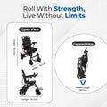 Hero Ecomed - E-Winn 303 I | Electric Wheelchair | Lightweight Foldable Aluminium Wheelchair | Lithium Battery & Joystick Control | 17.7 kg Portable Design | Mobility Support for Elderly & Disabled | 100 kg Capacity