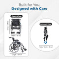 Hero Ecomed Winn 302 H | Heavy Duty Manual Wheelchair | Foldable Aluminium Frame | Anti-Tip | Flip-Up PU Armrest | Self-Propelled Wheelchair for Adults, Elderly & Patients | Capacity 120 kg