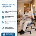 Hero Ecomed ReLive 103 C | Commode Chair | Powder Coated Frame | Foldable | Padded Seat | Height Adjustable | Removable Pot | Commode Chair For Patients & Elderly