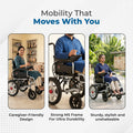 Hero Ecomed - E-Winn 201 A | Electric Foldable Wheelchair  |  5-Speed Joystick Control | Motorized Portable Wheelchair for Elderly & Disabled | Capacity 100 kg