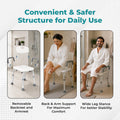 Hero Ecomed ReLive 102 Q | Aluminium Shower Chair with Backrest & Armrest | Adjustable Height Bathroom Chair | Non-Slip Bathing Chair for Adults & Recovery Patients | Capacity 100 kg