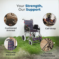Hero Ecomed - MHL 1004-X Manual Wheelchair | Compact Foldable wheelchair | Antimicrobial Upholstery | Easy Portable Wheel chair for senior citizens & Patients | 100 kg Capacity