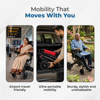 Hero Ecomed - E-Winn 303 I | Electric Wheelchair | Lightweight Foldable Aluminium Wheelchair | Lithium Battery & Joystick Control | 17.7 kg Portable Design | Mobility Support for Elderly & Disabled | 100 kg Capacity