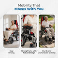 Hero Ecomed E-Winn 304 I Reclining Electric Wheelchair | Foldable Powered Wheelchair with Joystick Control | Oxford and mesh cloth upholstery | Mobility for Elderly & Disabled | 120 kg Capacity