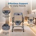 Hero Ecomed ReLive 103 C | Commode Chair | Powder Coated Frame | Foldable | Padded Seat | Height Adjustable | Removable Pot | Commode Chair For Patients & Elderly