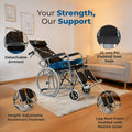 Hero Ecomed Winn 303 C | Manual Wheelchair with Propelling Ring | Chrome Plated MS Frame | High Back Foldable Wheelchair | Commode Provision | For Patients & Elderly | 100 kg Capacity