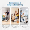 Hero Ecomed ReLive 201 T | MS Transfer Chair with Commode | Castor Wheels & Detachable Seat | Multifunction Home Care Commode Chair for Elderly, Disabled & Bedridden Patients | Capacity 150 kg