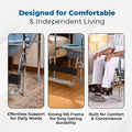 Hero Ecomed ReLive 208 C | Commode Chair with Footrest | Chrome Plated Frame | Foldable | Padded Seat | Height Adjustable | Removable Pot | For Patients & Elderly