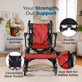 Hero Ecomed - Winn 201 T | Manual Wheelchair | Lightweight Foldable Attendant Mobility with Brakes & Compact Rear Wheels | Portable Transport Wheelchair for Elderly & Patients