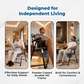 Hero Ecomed ReLive 103 C | Commode Chair | Powder Coated Frame | Foldable | Padded Seat | Height Adjustable | Removable Pot | Commode Chair For Patients & Elderly