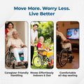 Hero Ecomed Winn 203 L | Lightweight Manual Aluminium Wheelchair | Foldable Frame | Flippable Backrest | Propelling Ring | Easy Portable Wheelchair For Patients & Elderly | 100 kg Capacity