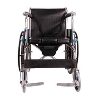 MHL 1002 C-Eva Manual Chrome finish Commode Wheelchair with Mag Wheels and Eva tyres