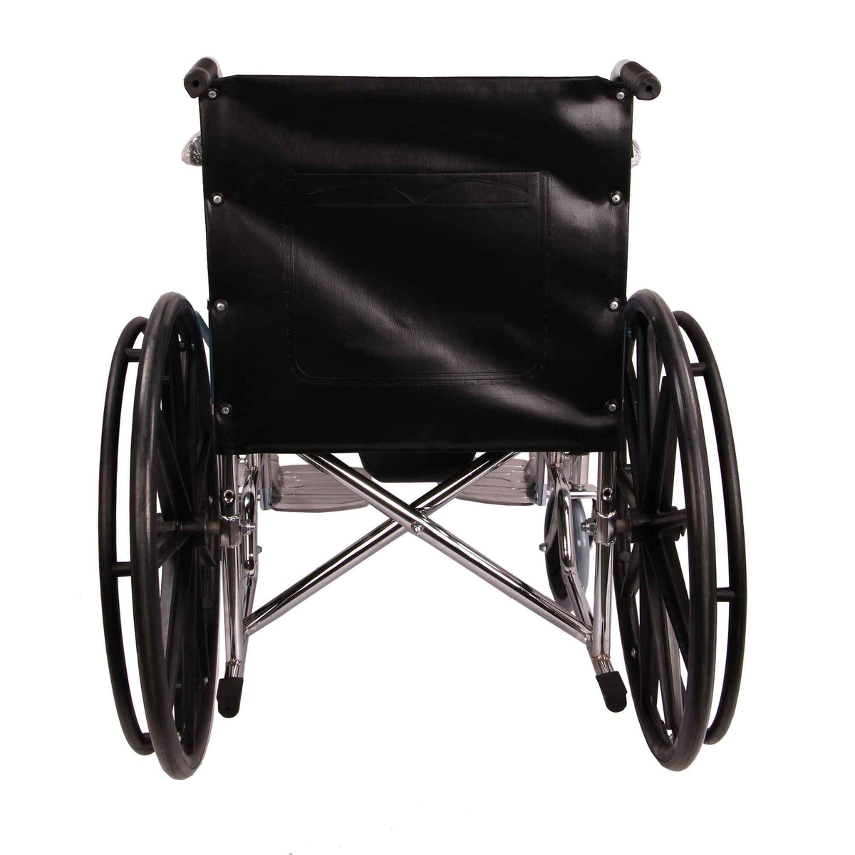 MHL 1002 C-Eva Manual Chrome finish Commode Wheelchair with Mag Wheels and Eva tyres