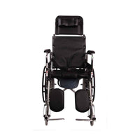 MHL 1006-EVA - Manual Reclining Commode Wheel Chair with Mag wheels and Eva tyres