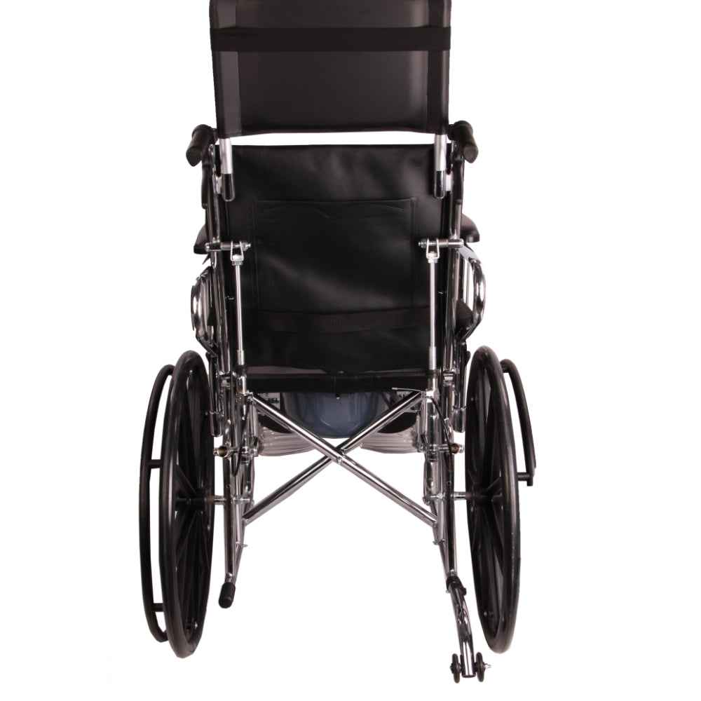 MHL 1006-EVA - Manual Reclining Commode Wheel Chair with Mag wheels and Eva tyres