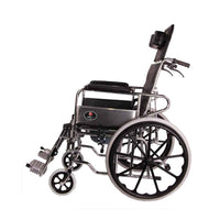 MHL 1006 PU - Manual Reclining Commode Wheel Chair with Mag wheels and PU tyres